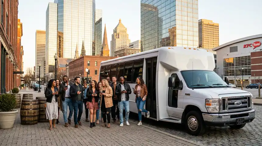Private bourbon tour party bus in Louisville, Kentucky