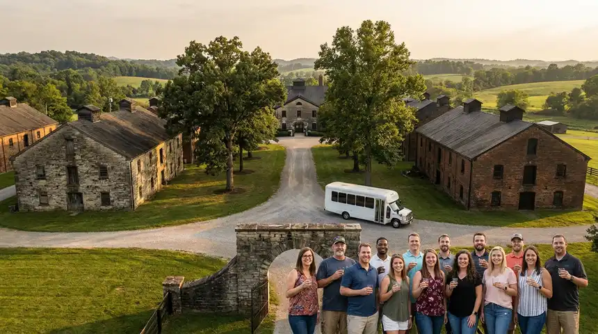 Luxury private transportation bus for bourbon tours in Kentucky